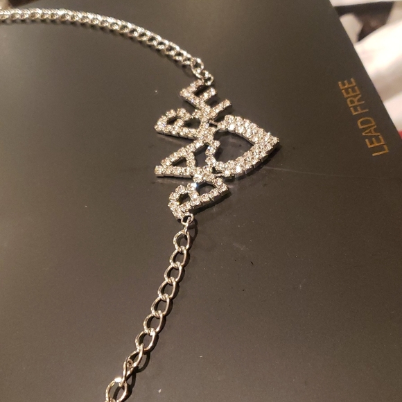 BABE Y2K 2000s Rhinestone Silver Heart Waist Belly Chain Belt Festival Concert - Picture 8 of 11